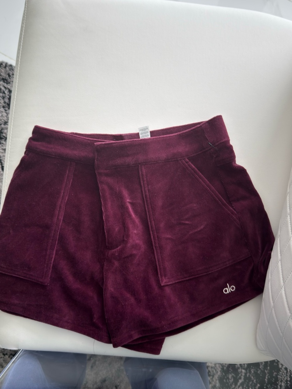 ALO Yoga Wine Velour Athletic Shorts